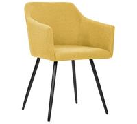 SKTQYQO Sillas de comedor 4 piezas amarillas de tela | Con reposabrazos, estructura de metal, 54 x 62 x 80 cm, carga máxima 110 kg
