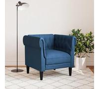 SKTQYQO Sillón Chesterfield azul tejido 78,5 x 74,5 x 74,5 cm