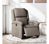 SKTQYQO Sillón eléctrico reclinable gris tórtola de tela con motor y bolsillo lateral para salón y relajación