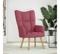SKTQYQO Sillón rojo vino, 61,5 x 69 x 95,5 cm, tela | Reposabrazos tapizados con estructura de madera y metal, asiento de 48 x 45 cm, para salón y comedor