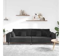 SKTQYQO Sofá 4 plazas terciopelo negro 250 x 77 x 76 cm