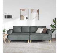 SKTQYQO Sofá para salón 3 pcs Gris oscuro Poliéster