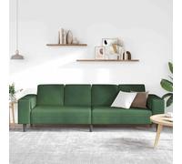 SKTQYQO Sofá Verde Oscuro 250 x 77 x 76 cm Tejido Cords | 4 plazas, asiento 208 cm, espuma, reposabrazos de corduroy, patas negras, transpirable