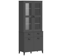 SKTQYQO Viken - Aparador de madera maciza de pino, 80 x 40 x 190 cm, color gris antracita