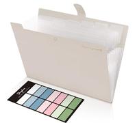 SKYDUE Carpeta archivadora A4, 8 compartimentos, para oficina, hogar, escuela, documentos (marrón claro)