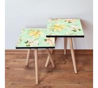 Skye Decor, 2Shp168 - Multicolor, Juego de dos mesas auxiliares, Multicolor, 100% MDF, 35 x 35 x 47 cm
