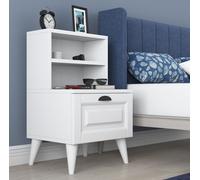 Skye Decor, BD105 - BD105 RAN, blanco, mesitas de noche y aparadores, 74,4 x 45 x 40 cm, tablero de partículas con recubrimiento de melamina al 100%