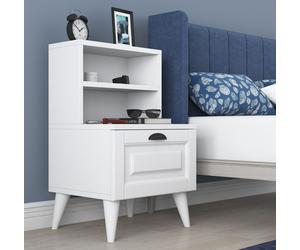 Skye Decor, BD105 - BD105 RAN, blanco, mesitas de noche y aparadores, 74,4 x 45 x 40 cm, tablero de partículas con recubrimiento de melamina al 100%