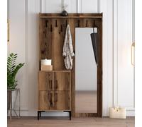 Skye Decor, Berlín BC - Nuez. Estantería para pasillo, madera de nogal, 100% aglomerado revestido de melamina, 120 x 35 x 200 cm