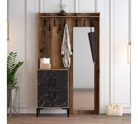 Skye Decor, Berlín BC - Nuez, mármol , estantería, madera de nogal, 100% aglomerado revestido de melamina, 120 x 35 x 200 cm