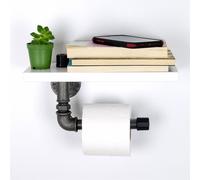 Skye Decor, Boruraf235, Perchero de pared y ganchos, Soporte para papel higiénico, Blanco, MDF, 30 x 12 x 23 cm