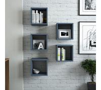 Skye Decor, caja azul, estantería de pared, azul, melamina, 30 x 24 x 30 cm