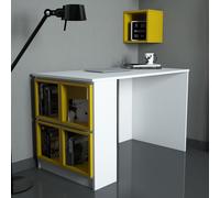 Skye Decor, Caja - Blanco, Amarillo, Escritorio, Blanco, 100% tablero de partículas melaminado, 120 x 65 x 75 cm