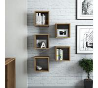 Skye Decor, Caja - Caja CMY, Color nuez, Estanterías de pared, 24x30x30 cm, Tablero de partículas con recubrimiento de melamina 100%