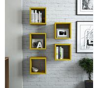 Skye Decor, caja - color amarillo, estantería de pared, color amarillo, panel de melamina, 30 x 24 x 30 cm