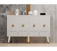 Skye Decor, Carbín - Blanco, Dorado, Consola, Blanco, 100% tablero de partículas melaminado, 120 x 30 x 80 cm