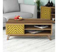Skye Decor, composición: nogal, amarillo, mesa de centro, madera de nogal, 100% tablero de partículas revestido de melamina, 105 x 60 x 38,2 cm