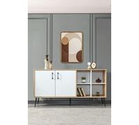 Skye Decor, consola de alta calidad (de 3 piezas) en roble "Sapphire", 100% melamina | 1001