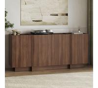 Skye Decor, consola de alta calidad, diseño Milano en madera de nogal, 180 x 80 x 45 cm. Fabricada con tablero de partículas de 18 mm de grosor, recubierto al 100% con melamina. Cuenta con numerosos e