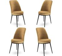 Skye Decor, Dexa: Juego de 4 sillas, color cappuccino y , 100% metal, dimensiones: 45 x 42 x 89 cm