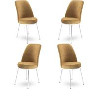 Skye Decor, Dexa: Juego de 4 sillas, color cappuccino y blanco, 100% metal, dimensiones: 45 x 42 x 89 cm