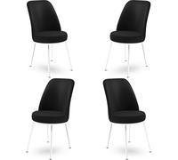 Skye Decor, Dexa: Juego de 4 sillas, color y blanco, 100% metal, dimensiones: 45 x 42 x 89 cm