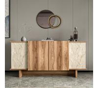 Skye Decor, Diana: Travertino, Nuez, Consola, Travertino, 100% tablero de partículas recubierto de melamina, 40 x 180 x 81 cm