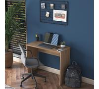 Skye Decor, escritorio de alta calidad, color nogal, 90 x 73 x 40 cm. Fabricado con tablero de partículas melaminado al 100%, con un grosor de 18 mm. Diseño moderno ideal para oficinas en casa y estud