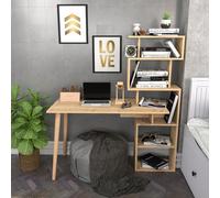 Skye Decor, escritorio de alta calidad, roble, 133 x 55 x 146,4 cm | Fabricado con tablero de partículas de 18 mm de grosor, recubierto al 100% con melamina | Estilo escandinavo moderno, ideal para of