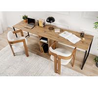 Nordure Twin Study Desk - Pino Atlántico, Negro