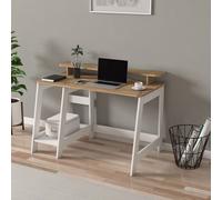 Skye Decor, escritorio moderno con montaje en pared, 120 x 73 x 60 cm, fabricado con tablero de partículas de 18 mm de grosor, recubierto al 100% con melamina, con numerosos estantes, disponible en bl