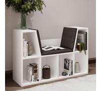 Skye Decor, estantería de alta calidad, 103 x 63 x 30 cm, fabricada con tablero de partículas de 18 mm de grosor recubierto al 100% con melamina, incluye cojín de 100% poliéster, diseño moderno y eleg