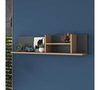 Skye Decor, estantería de pared moderna en nogal y antracita, 120 x 25 x 19,8 cm | Fabricada con tablero de partículas de 18 mm de grosor, con revestimiento de melamina al 100% | Diseño elegante y fun
