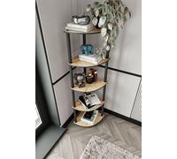Skye Decor, estantería moderna fabricada con 100% MDF, color roble, dimensiones 34 x 139 x 34 cm. Patas robustas y compactas. Diseño elegante e industrial para su hogar u oficina