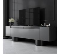 Skye Decor, estilo bohemio - Color antracita, , mueble de televisión, color antracita, 180 x 50 x 30 cm
