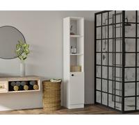 Skye Decor, Estilo: Moderno, Mueble de baño, Color: Blanco, Material: Tablero de partículas de alta calidad con revestimiento de melamina al 100%, Dimensiones: 30 x 29,6 x 170 cm