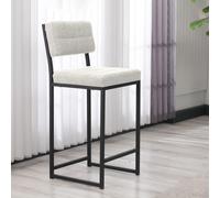Skye Decor, estilo retro, taburete, color crema, 100% lino, 40 x 40 x 98 cm