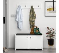 Skye Decor, estilo Zen, color blanco, zapatero, blanco, 100% aglomerado revestido de melamina, 80 x 35 x 45 cm