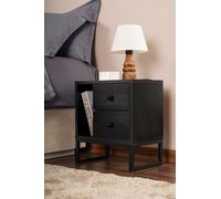 Skye Decor, Glimmer: Madera negra, color , mesita de noche, madera negra, 100% tablero de partículas melaminado, 45,2 x 29,5 x 50
