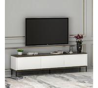 Skye Decor, Imaj: Mesa de televisión blanca, fabricada con tablero de partículas de alta calidad recubierto al 100% con melamina, dimensiones: 180 x 35 x 45,2 cm