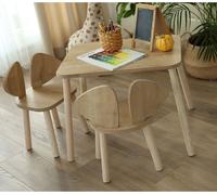 Skye Decor, Juego de dos sillas Mickey - Color marrón, Mesas para niños, Set de mesas para niños, Color marrón, MDF, 50 x 60 x 45 cm