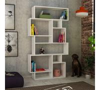 Skye Decor, Karmato - Karmato DTE, Blanco, Estanterías, 168,5 x 96 x 25,5 cm, Tablero de partículas con recubrimiento de melamina al 100%