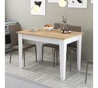 Skye Decor, Kiev 512: Mesa blanca, color roble, mesas, mesas de cocina, blanco, 110 x 75 x 72 cm