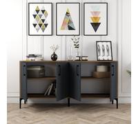 Skye Decor, Kiev - Modelo 160 HCT, color nogal, color antracita, cómoda, 78x160x35 cm, tablero de partículas con recubrimiento de melamina 100%