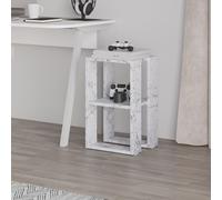 Skye Decor, Lonie: Mesita de noche de mármol Carrara, fabricada con tablero de partículas de alta calidad recubierto al 100% con melamina. Dimensiones: 30 x 30 x 55 cm