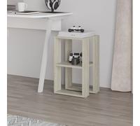 Skye Decor, Lonie: Mesita de noche de travertino, fabricada con tablero de partículas de madera recubierto al 100% con melamina, dimensiones: 30 x 30 x 55 cm