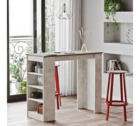 Skye Decor, mesa de bar de alta calidad, color gris, 120 x 101,8 x 51,6 cm. Fabricada con tablero de partículas de 18 mm de grosor, recubierto al 100% con melamina. Diseño moderno e industrial para es