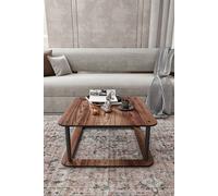 Skye Decor, mesa de centro de 100% MDF, color nogal, 70 x 38 x 70 cm. Patas robustas y compactas. Estilo moderno e industrial para su hogar, elegante y funcional.
