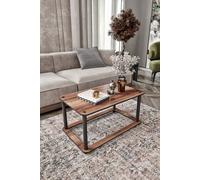Skye Decor, mesa de centro de alta calidad, nogal, 70 x 38 x 42 cm | 100% MDF, patas de madera maciza comprimida | Estilo moderno e industrial para su hogar, elegante y funcional.