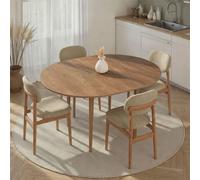 Skye Decor, mesa de comedor extensible fabricada con tablero de partículas de 100% melamina, acabado en roble Kafkas, con dimensiones de 100 x 75 x 100 cm (131 cm cuando está extendida). Incluye patas